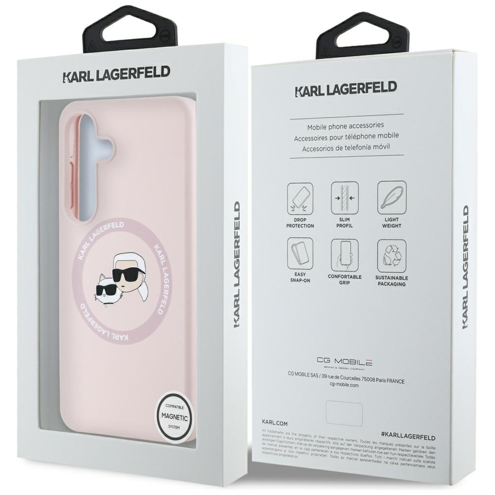 Husa premium pentru Samsung Galaxy S25 Karl Lagerfeld superior quality - Roz neon