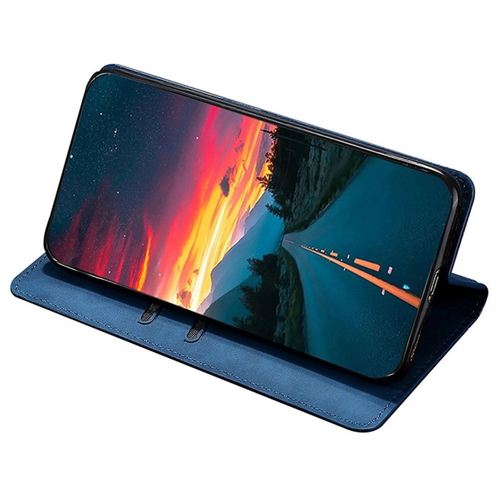 Husa Deluxe compatibila cu Motorola G15 – Tip Carte, Piele Ecologica Albastru, Functie Stand si Protectie 360