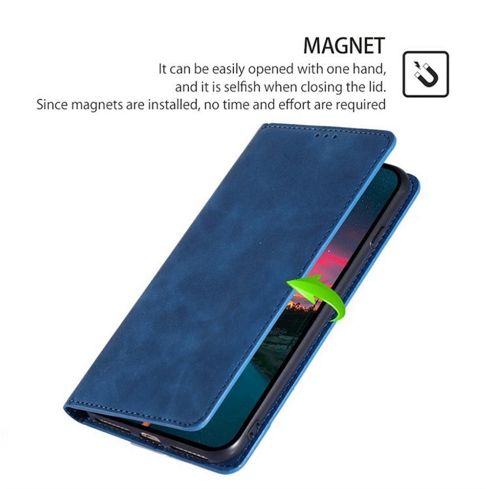 Husa Deluxe compatibila cu Motorola G15 – Tip Carte, Piele Ecologica Albastru, Functie Stand si Protectie 360