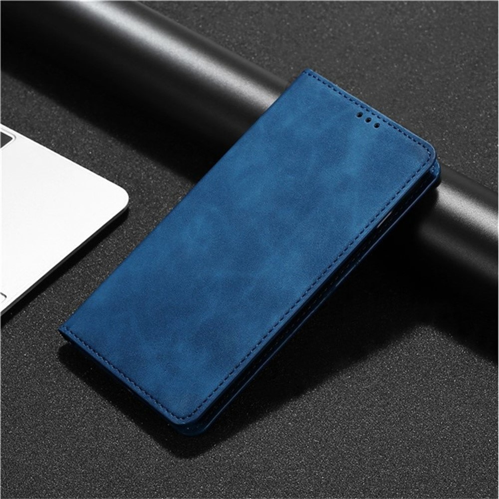 Husa Deluxe compatibila cu Motorola G15 – Tip Carte, Piele Ecologica Albastru, Functie Stand si Protectie 360