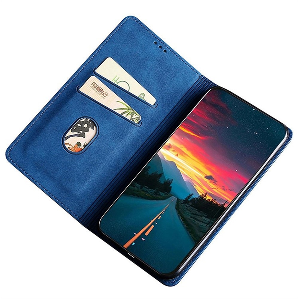 Husa Deluxe compatibila cu Motorola G15 – Tip Carte, Piele Ecologica Albastru, Functie Stand si Protectie 360