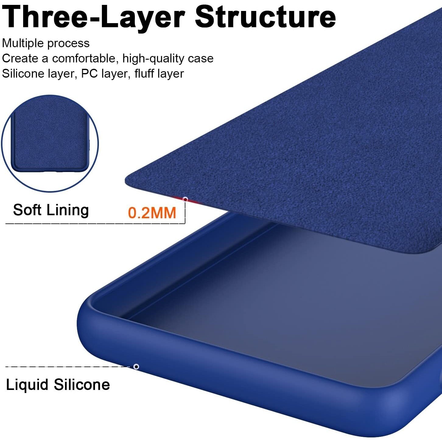 Husa de Protectie, Flippy, pentru Oppo Reno 10 5G, Liquid Silicone, cu Microfibra pe Interior, Protectie Antisoc, Compatibil Incarcare Wireless, Albastru