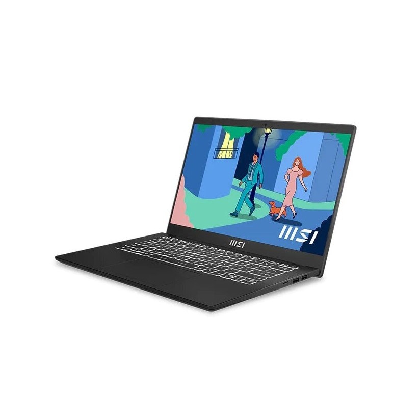Laptop MSI Modern 14 C12M-025XRO, Intel Core i7-1255U pana la 4.7GHz, 14" Full HD, 16GB, SSD 512GB, Intel Iris Xe Graphics, Free Dos, Negru