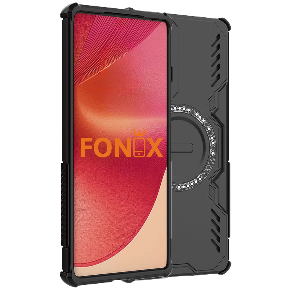 Husa MaxTitan pentru Motorola Edge 60 Pro, Compatibila cu tehnologia de tip MagSafe, Colturi antisoc, Margini texturare anti-alunecare, Design care permite disiparea caldurii, Previne supraincalzirea telefonului, Negru