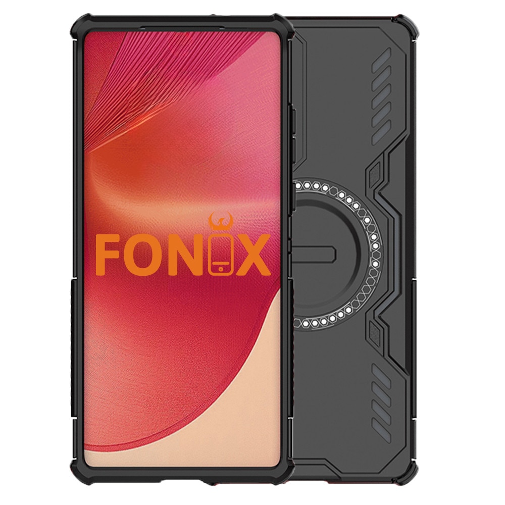 Husa MaxTitan pentru Motorola Edge 60 Pro, Compatibila cu tehnologia de tip MagSafe, Colturi antisoc, Margini texturare anti-alunecare, Design care permite disiparea caldurii, Previne supraincalzirea telefonului, Negru