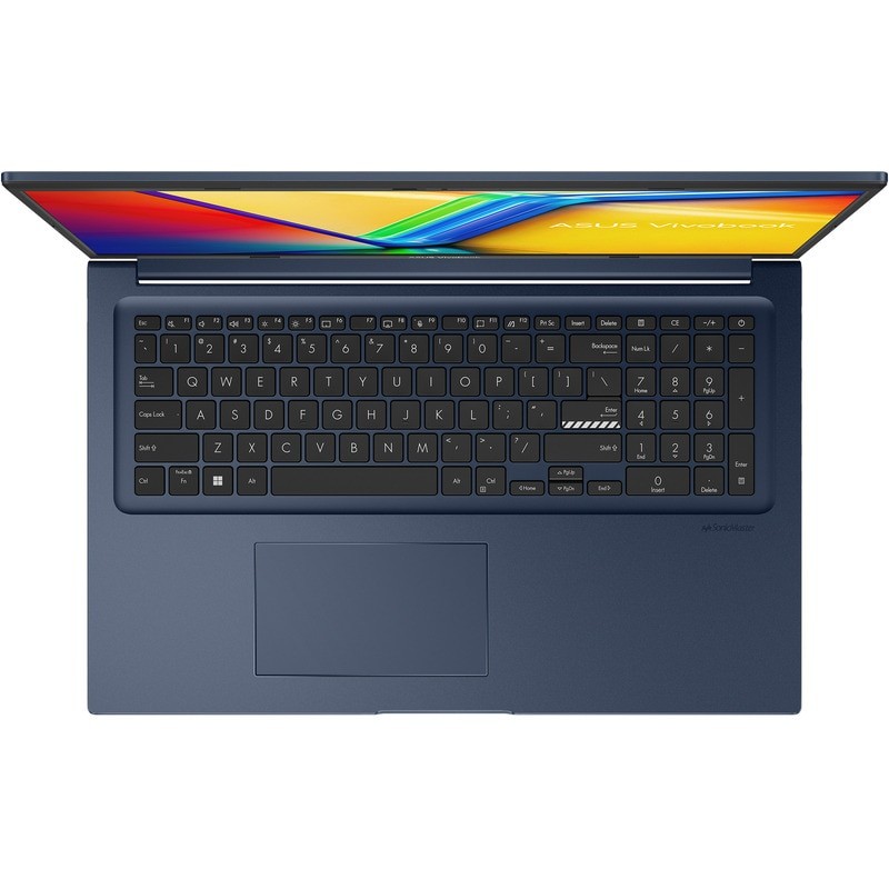 Laptop ASUS Vivobook 17 X1704VA cu procesor Intel® Core™ 7 150U pana la 5.4GHz, 17.3'', Full HD, IPS, 40GB DDR4, 2 TB SSD, Intel® Graphics, No OS, Quiet Blue