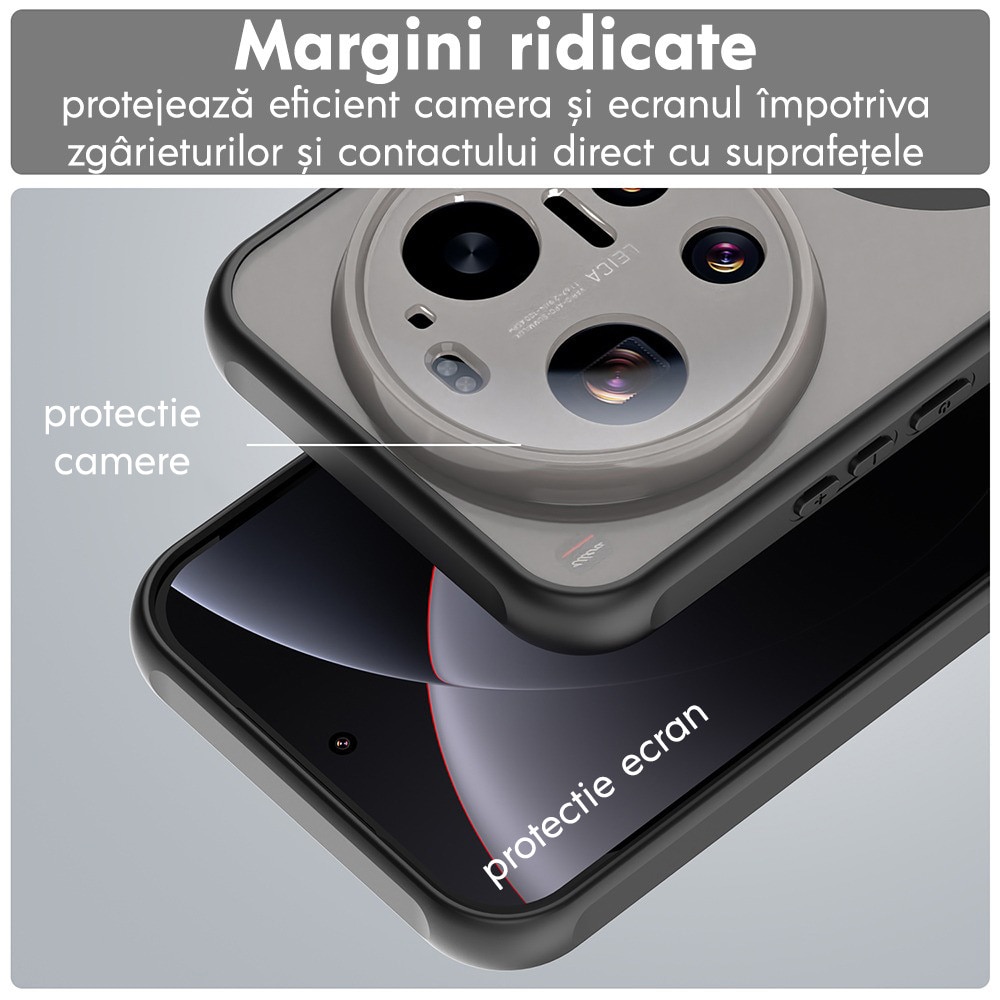 Husa pentru Xiaomi 17 Ultra Daden® HaloFrost, MagSafe, Antisoc, Calitate Premium, Negru