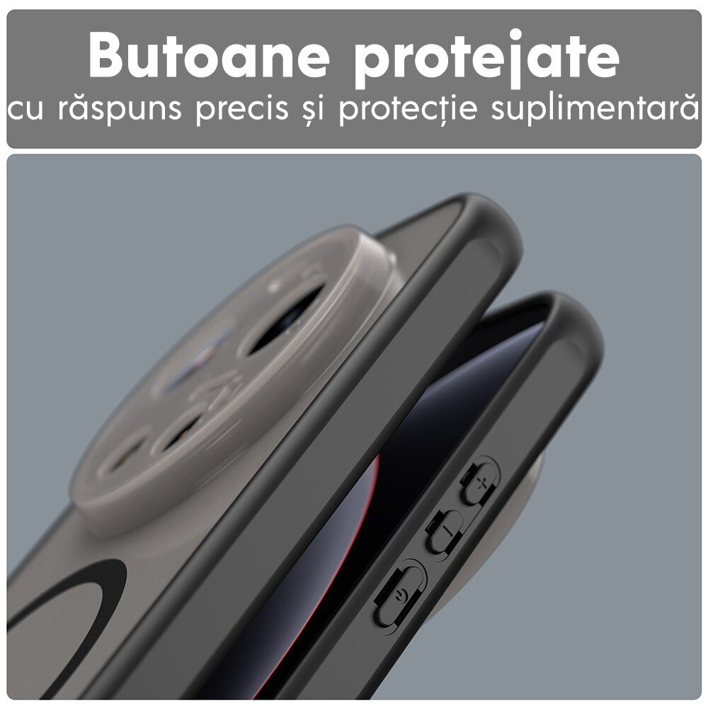 Husa pentru Xiaomi 17 Ultra Daden® HaloFrost, MagSafe, Antisoc, Calitate Premium, Negru