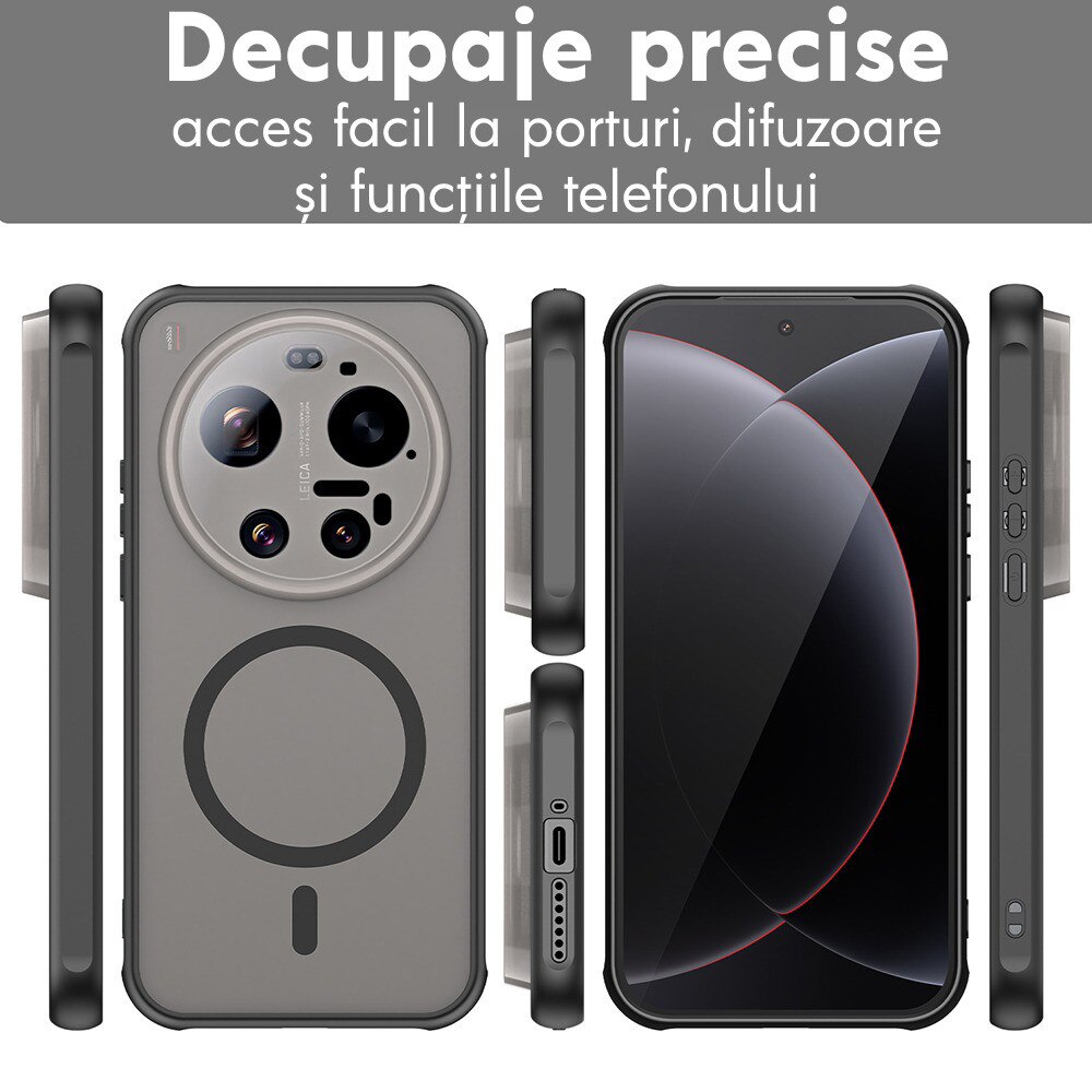 Husa pentru Xiaomi 17 Ultra Daden® HaloFrost, MagSafe, Antisoc, Calitate Premium, Negru