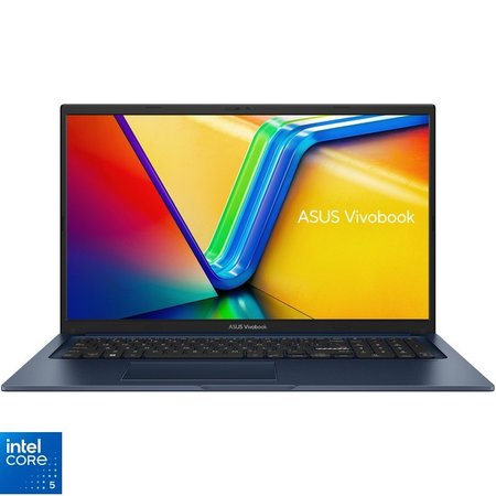 Laptop ASUS 17.3'' Vivobook 17 X1704VA, FHD, Procesor Intel® Core™ 5 120U (12M Cache, up to 5.00 GHz), 16GB DDR4, 512 GB SSD, Intel Graphics, No OS, Quiet Blue