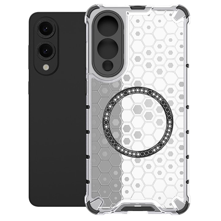 Husa compatibil cu Samsung Galaxy S25 Edge cu protectie spate si margini anti-soc, Transparent – Model Fagure