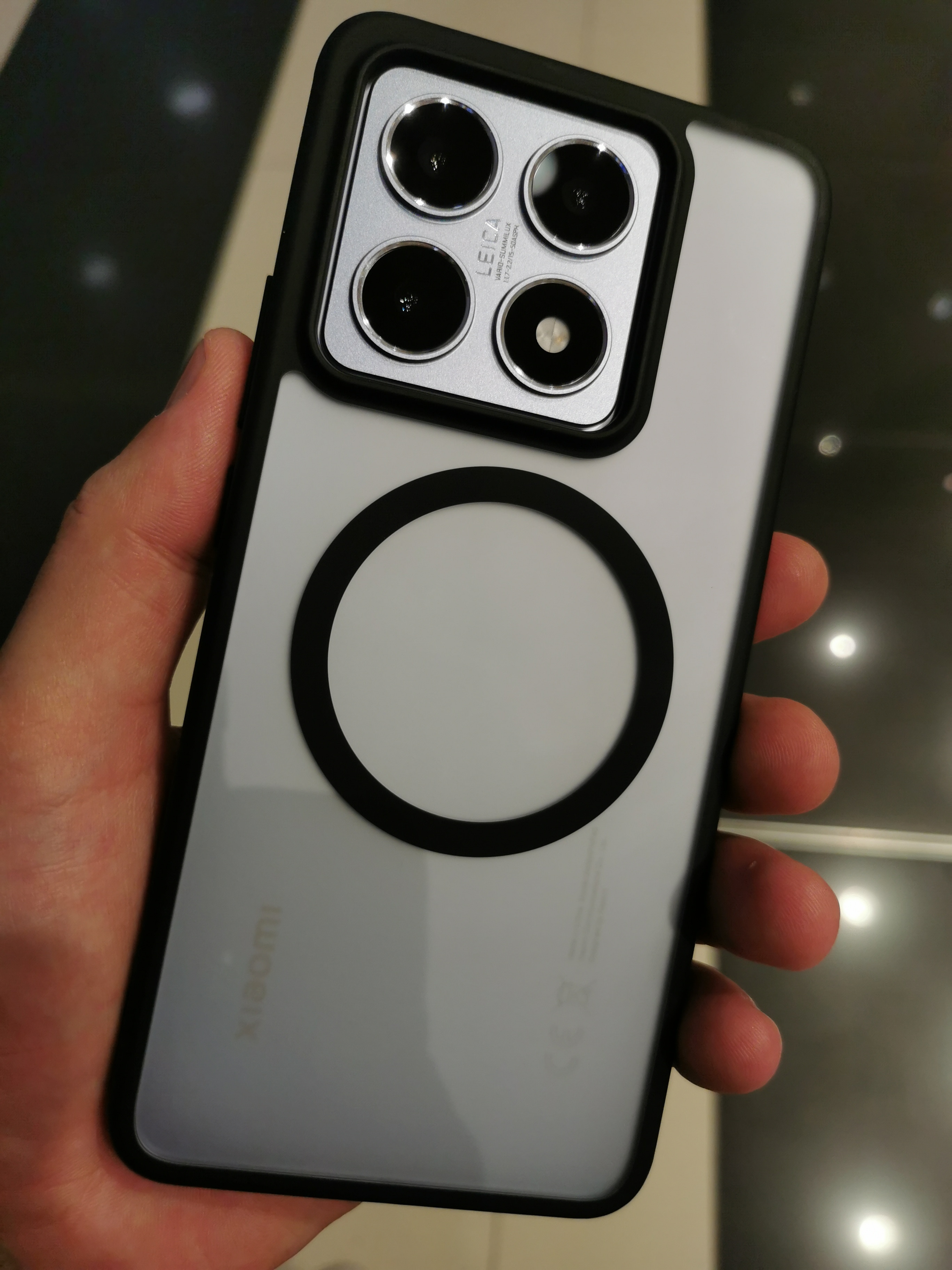 Husa compatibila cu Xiaomi 14T, carcasa transparenta rezistenta la socuri cu suport inel magnetic. Husa pentru Xiaomi 14T din silicon moale/TPU-Kaki