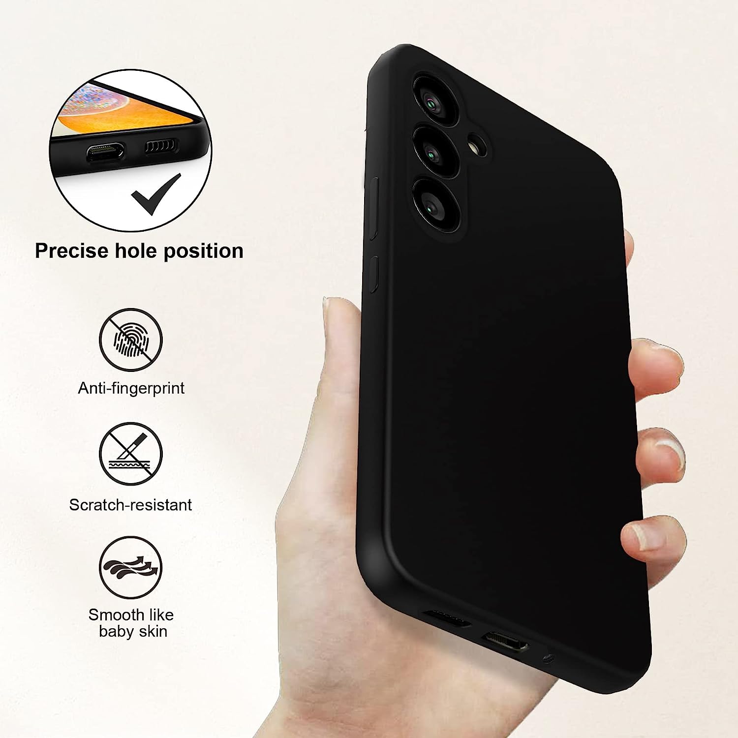 Carcasa Silicone Case compatibila cu Samsung Galaxy A55 5G Black