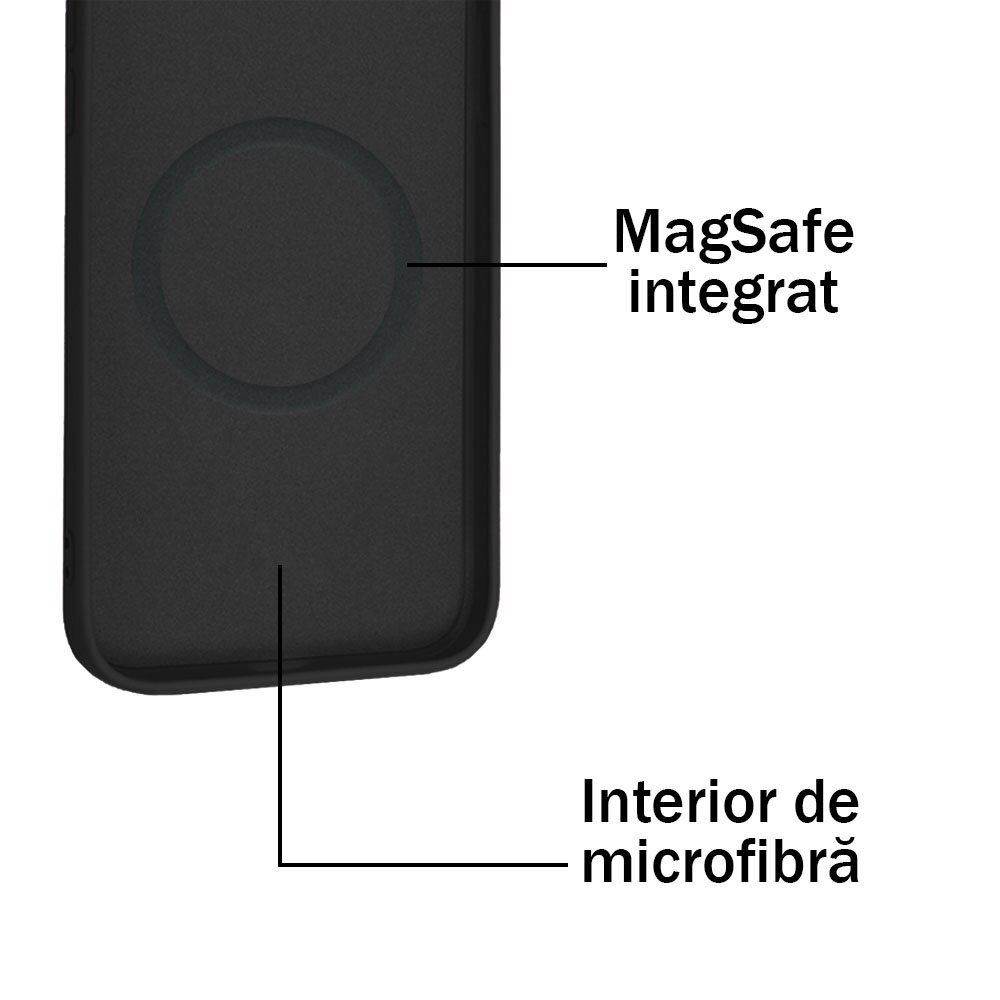 Husa pentru Samsung Galaxy A56 5G, Magnetic Color Shield, Silicon, Interior de microfibra, Suprafata aderenta, Atasare magnetica, Compatibila incarcare wireless, Regular Fit, Antisoc, Negru