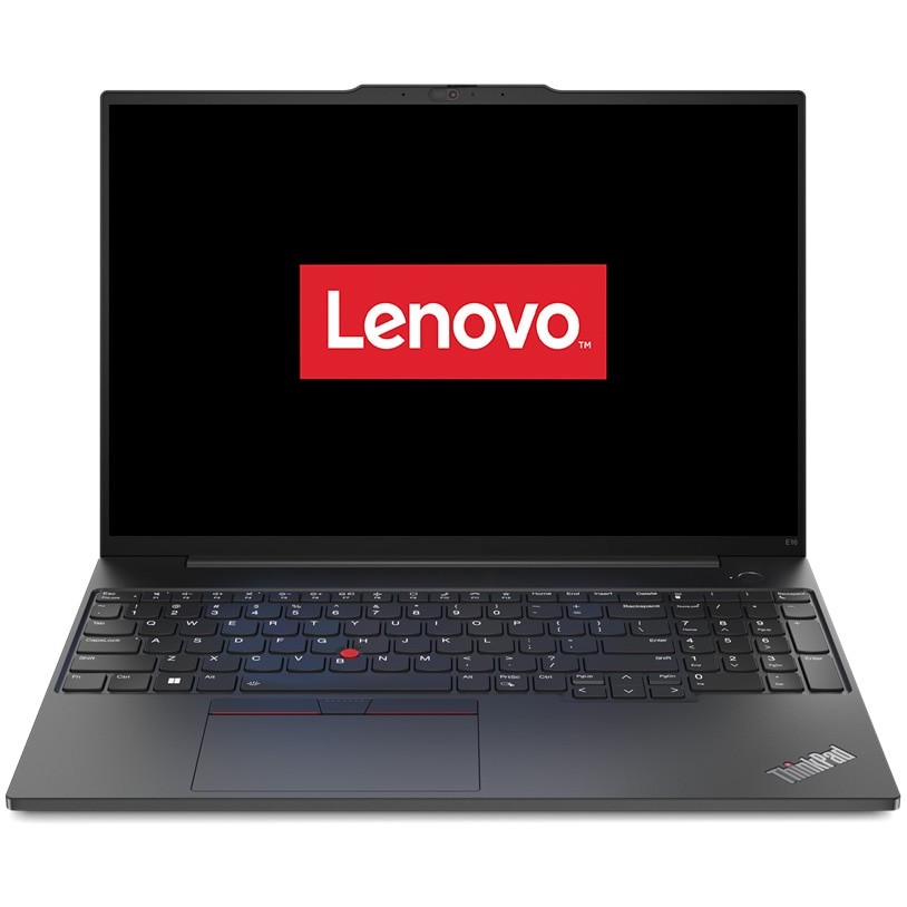 Laptop Lenovo ThinkPad E16 Gen 1 cu procesor AMD Ryzen™ 7 7730U pana la 4.5GHz, 16", WUXGA, IPS, 8GB DDR4-3200 + 8GB SO-DIMM DDR4-3200, 512GB SSD, AMD Radeon™ Graphics, No OS, Graphite Black, 3y Courier or Carry-in