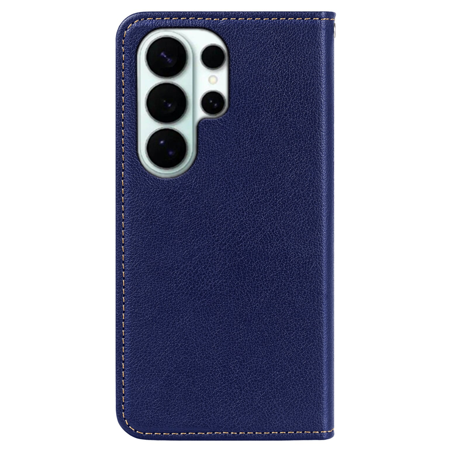 Husa pentru Samsung Galaxy S26 Ultra, Omelivon, Leather Flip Cover, cu Portofel Interior, Functie de Stand si Inchidere Magnetica, Finisaje Premium, Antisoc, Albastru