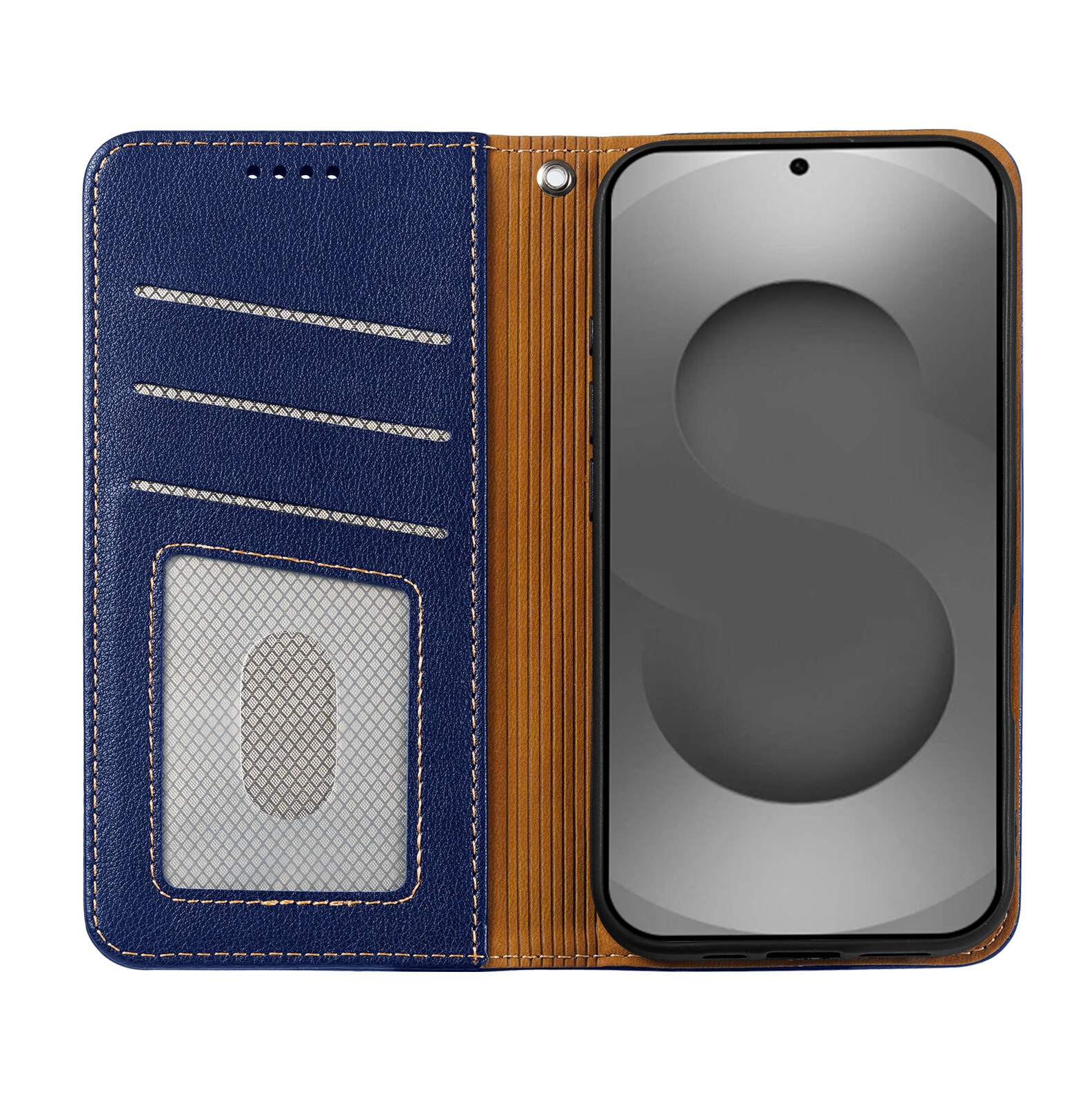 Husa pentru Samsung Galaxy S26 Ultra, Omelivon, Leather Flip Cover, cu Portofel Interior, Functie de Stand si Inchidere Magnetica, Finisaje Premium, Antisoc, Albastru
