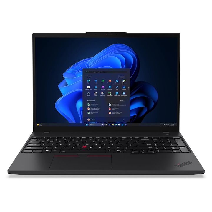 Laptop Lenovo ThinkPad T16 Gen 4, 21QE003SBM, 16", Intel Core Ultra 5 225U (12-core), Intel Iris Xe Graphics, 32GB 5600MHz (2x16GB) DDR5, Negru