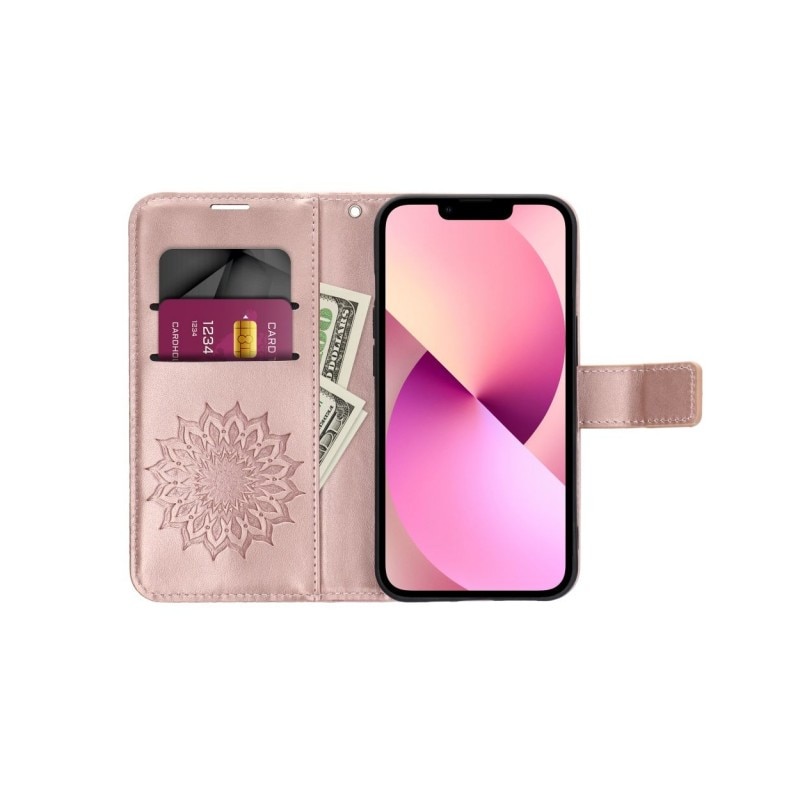 Husa Flip Cover Upzz Mezzo, Compatibila Cu Samsung Galaxy A15 5G, Mandala Rose Gold