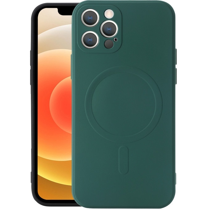 Husa pentru iPhone 11 Pro ZAFIT®, cu incarcare Magsafe, Silicon, Verde