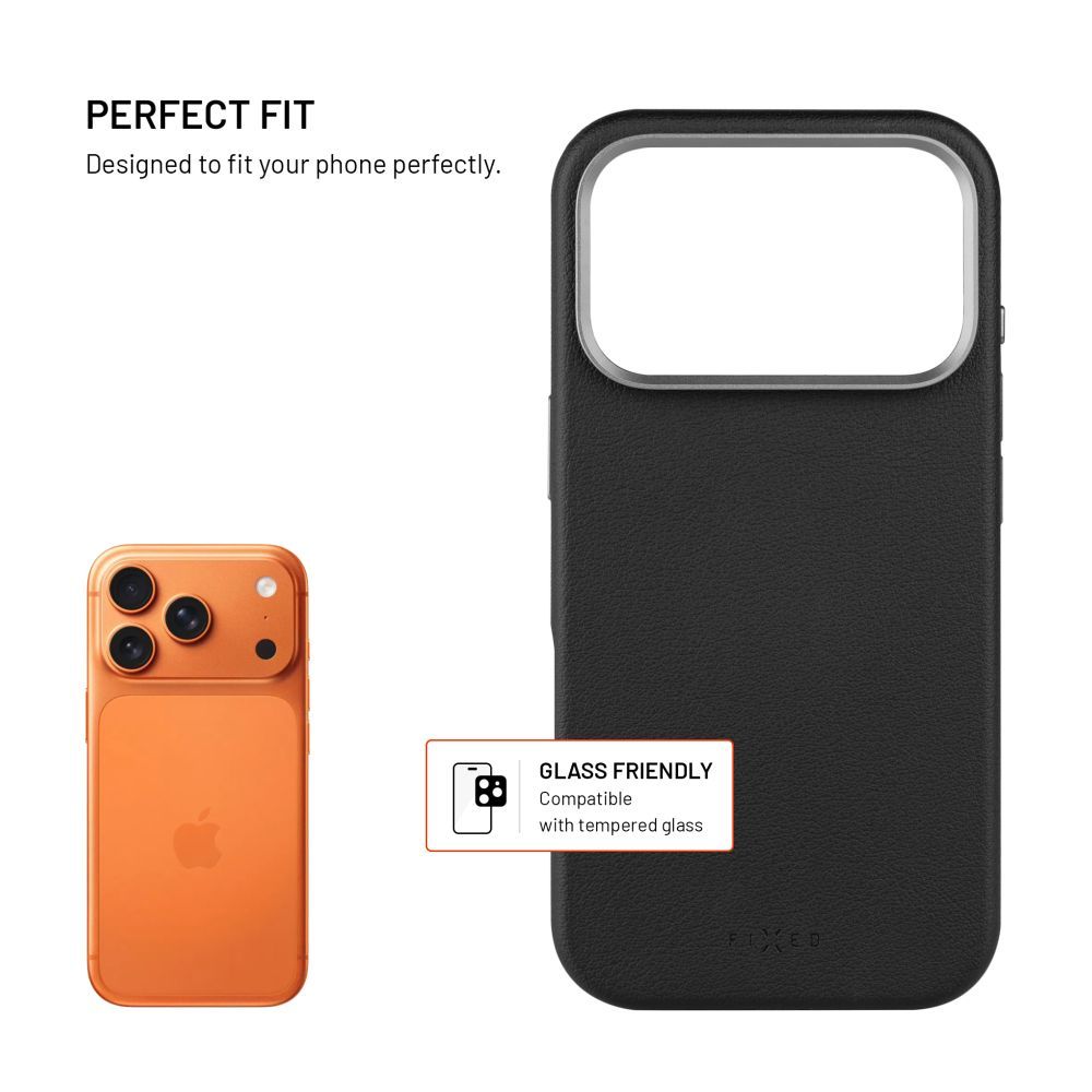 Husa telefon FIXED MagLeather pentru Apple iPhone 17 Pro, neagra, 294885