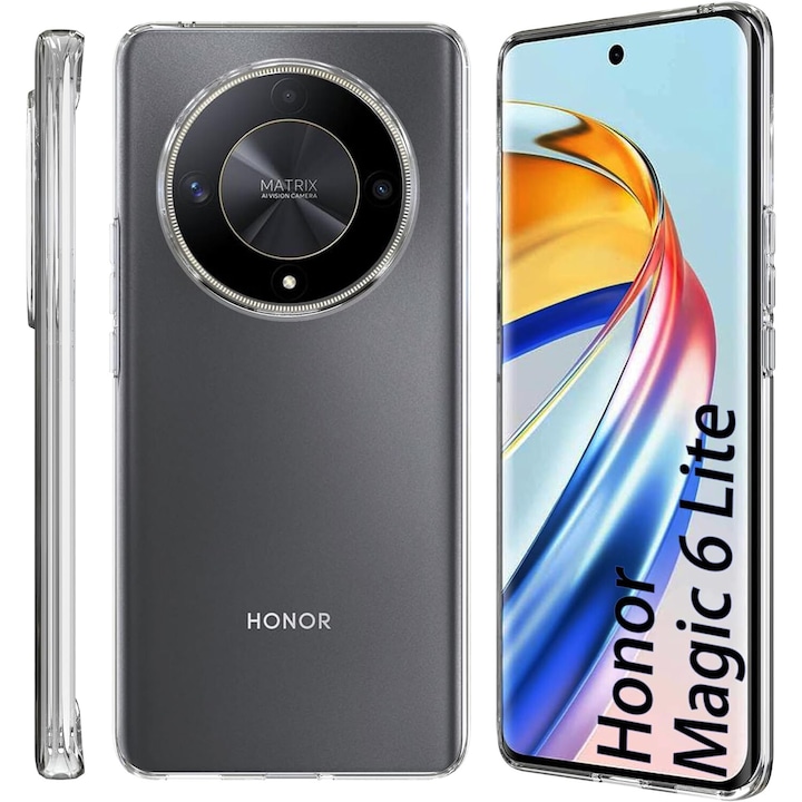 BestCase® Husa Clear Silicon 2MM, Compatibila Cu Honor Magic6 Lite / X9b / X50 5G, Antisoc, Protectie Camera, Transparent