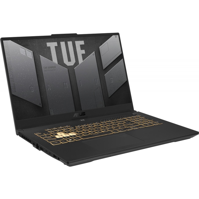 Laptop Gaming ASUS TUF A17 cu procesor AMD Ryzen™ 7 7445HS pana la 4.70 GHz, 17.3'', Full HD, 144Hz, IPS, 16GB DDR5, 2TB SSD, NVIDIA® GeForce RTX™ 4050 6GB GDDR6, WINDOWS 11 PRO, Mecha Gray