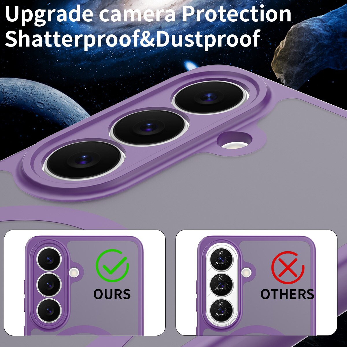 Husa de protectie pentru Samsung Galaxy S26, Omelivon, MagSafe, Protectie completa, Anti-Soc, Decupaje Precise, Incarcare Wireless, Materiale Premium, Violet inchis