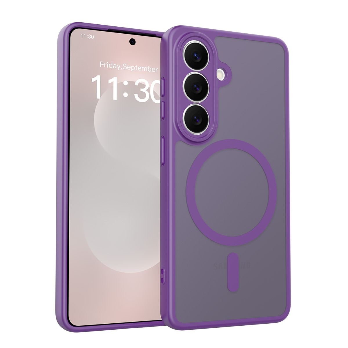 Husa de protectie pentru Samsung Galaxy S26, Omelivon, MagSafe, Protectie completa, Anti-Soc, Decupaje Precise, Incarcare Wireless, Materiale Premium, Violet inchis