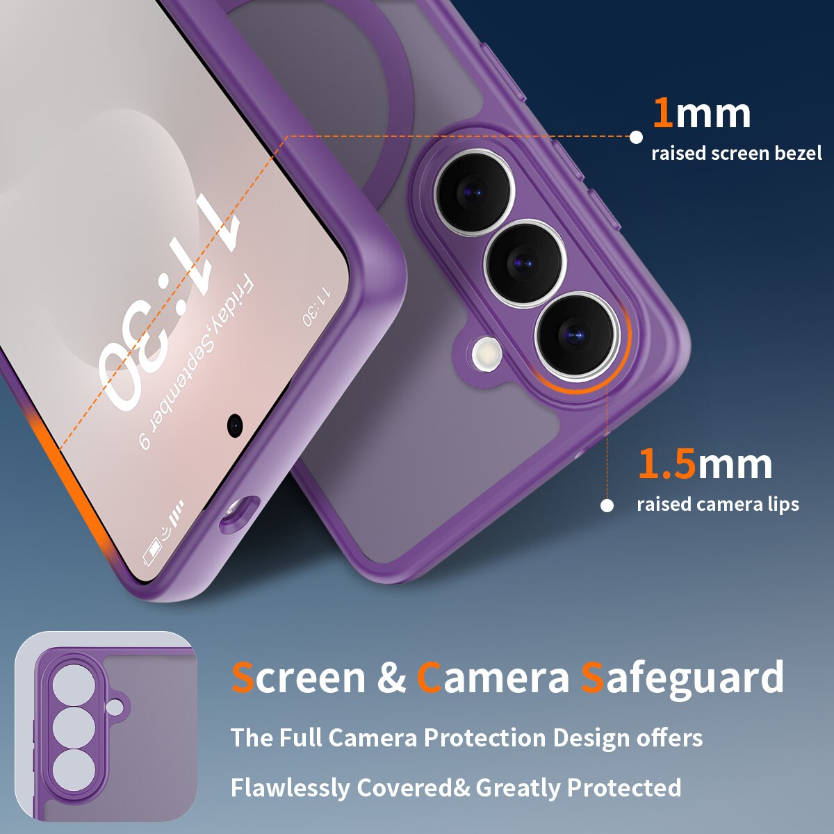 Husa de protectie pentru Samsung Galaxy S26, Omelivon, MagSafe, Protectie completa, Anti-Soc, Decupaje Precise, Incarcare Wireless, Materiale Premium, Violet inchis