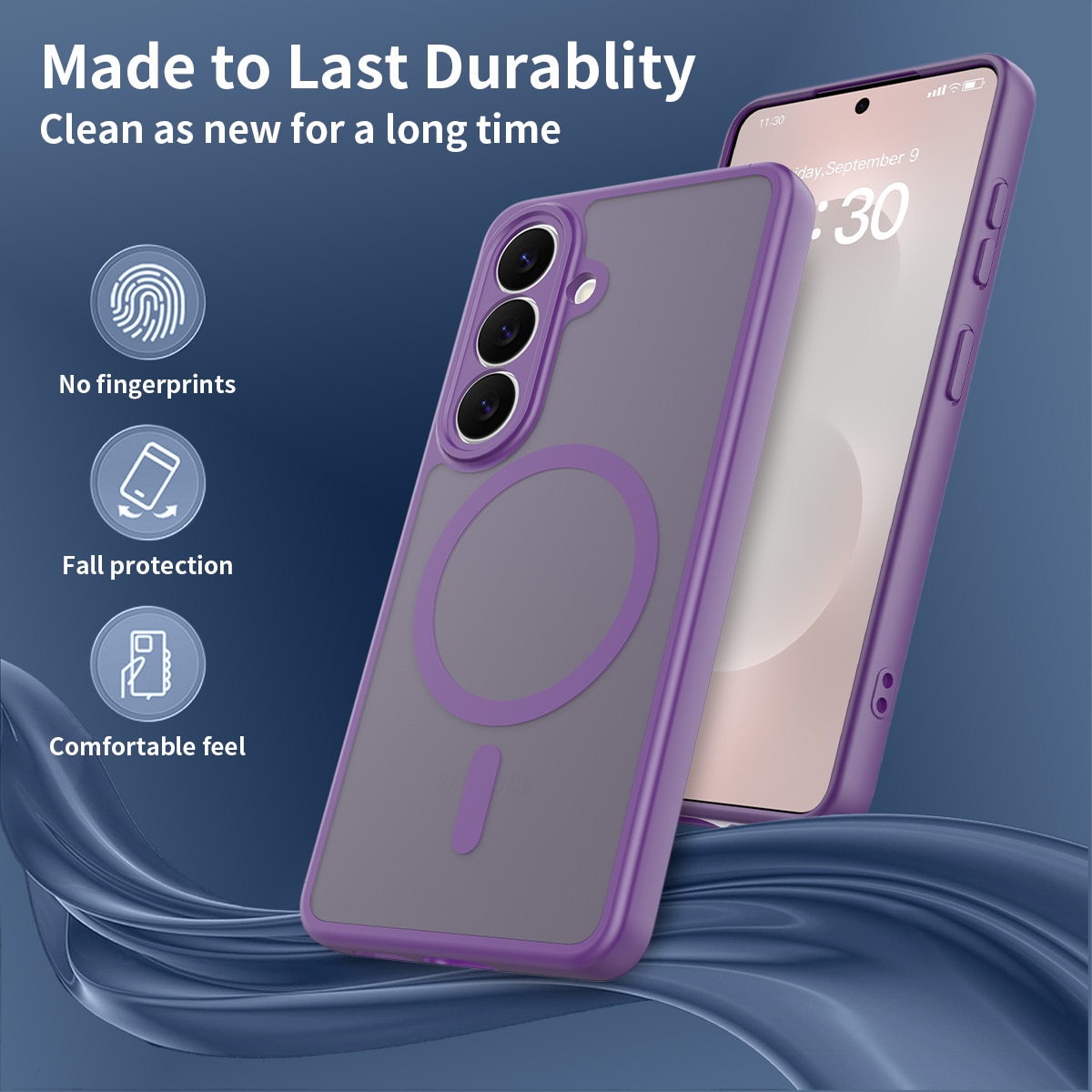 Husa de protectie pentru Samsung Galaxy S26, Omelivon, MagSafe, Protectie completa, Anti-Soc, Decupaje Precise, Incarcare Wireless, Materiale Premium, Violet inchis