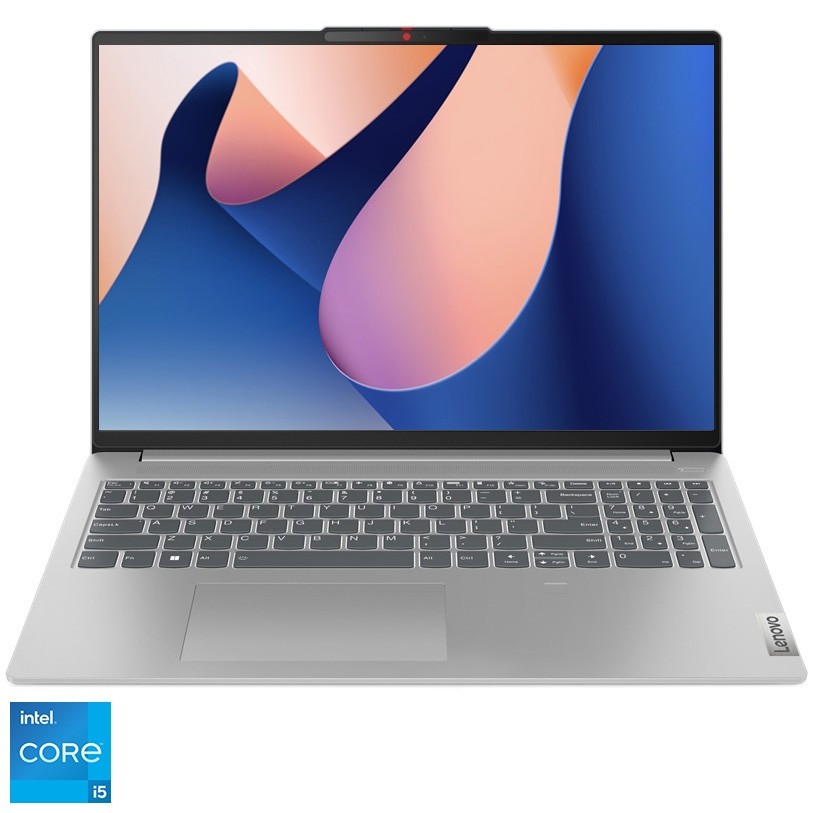 Laptop Lenovo IdeaPad Slim 5 16IRL8 cu procesor Intel® Core™ i5-13420H pana la 4.6 GHz, 16", WUXGA, IPS, 16GB, 512GB SSD, Intel® UHD Graphics, No OS, Cloud Grey