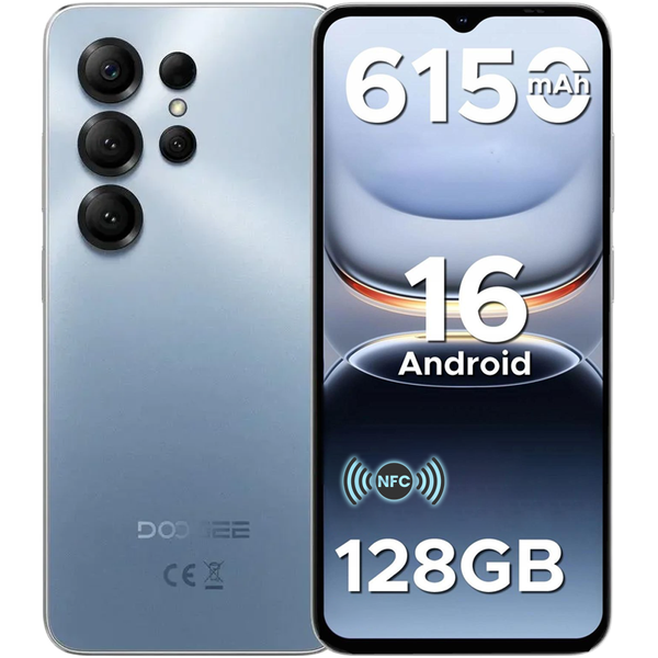 Nou! Telefon Mobil Doogee Note 56X Pro, Procesor Unisoc T7225 Octa Core, Ecran IPS LCD 6.56", 4GB RAM, 128GB Flash, Camera 13 MP, 4G, Wi-Fi, Dual Sim, Android (Albastru)