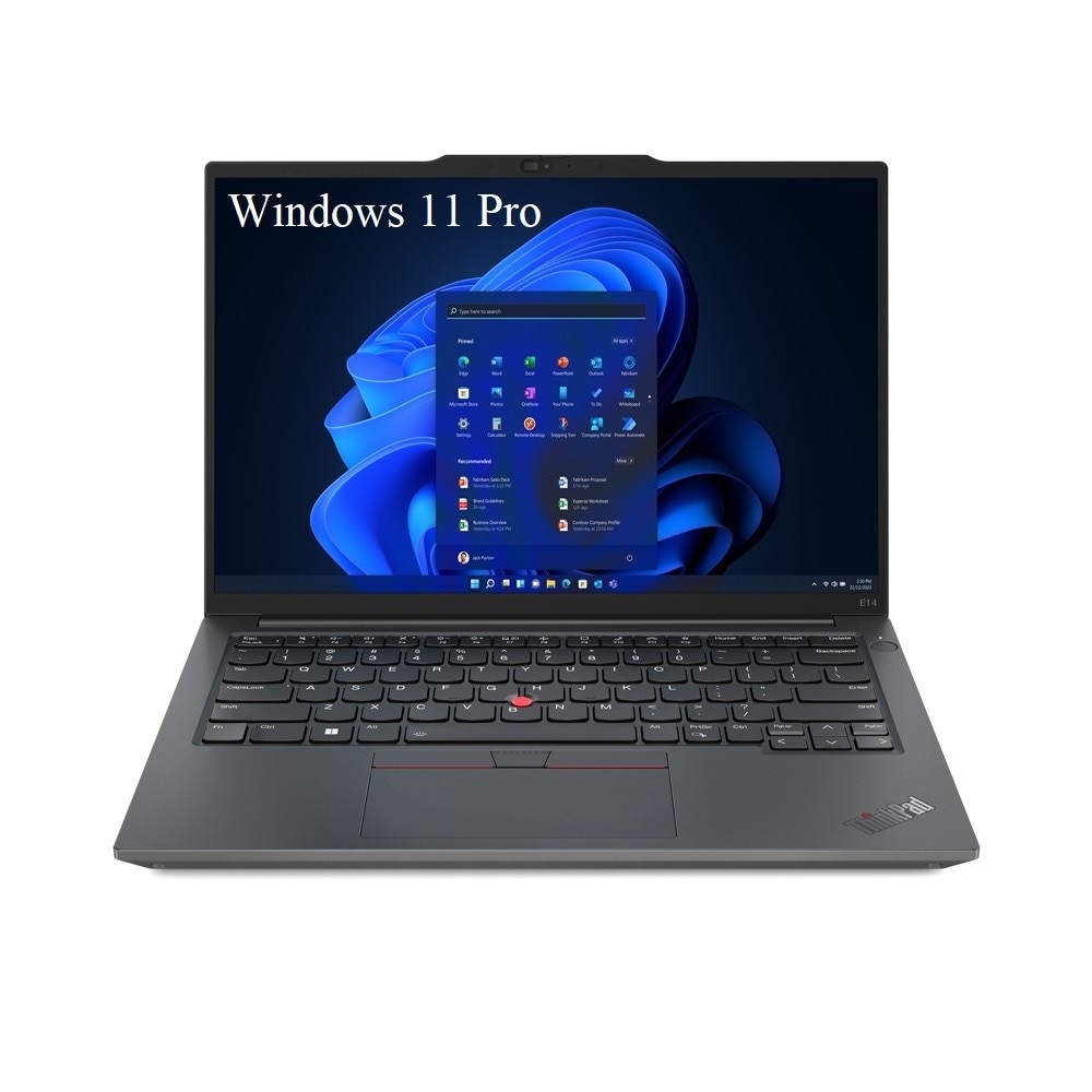 Laptop Lenovo ThinkPad E14 Gen 5 (AMD), 14" WUXGA 1920x1200 IPS 300nits, AMD Ryzen 3 7330U 4-core, 24 GB DDR4, 256 GB SSD m2 PCIe, 1TB SSD m2 PCIe, AMD Radeon Graphics, Windows 11 Pro, Aluminium case 1.43 kg. Graphite Black