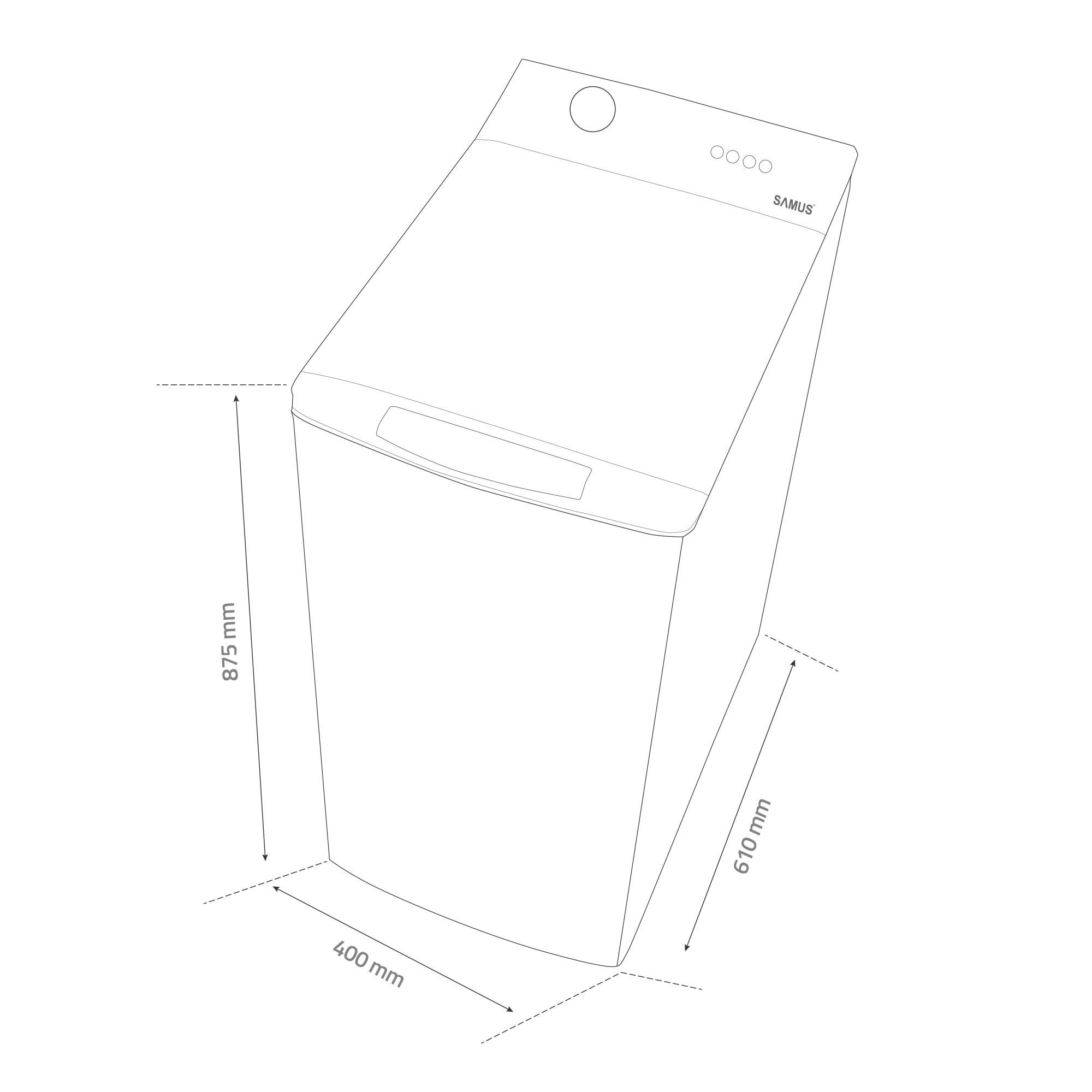 Masina de spalat rufe cu incarcare verticala Samus WTS-60102