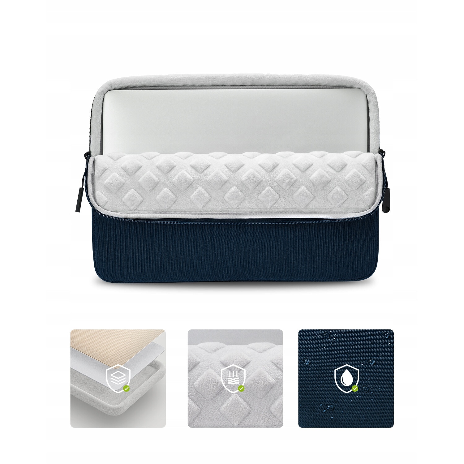 Geanta laptop Innostyle® OmniProtect Slim, pana la 14", ultralight (300g), colturi ranforsate ArmoredEdge, buzunar extern magnetic, design ergonomic, fermoare YKK, impermeabila, albastru