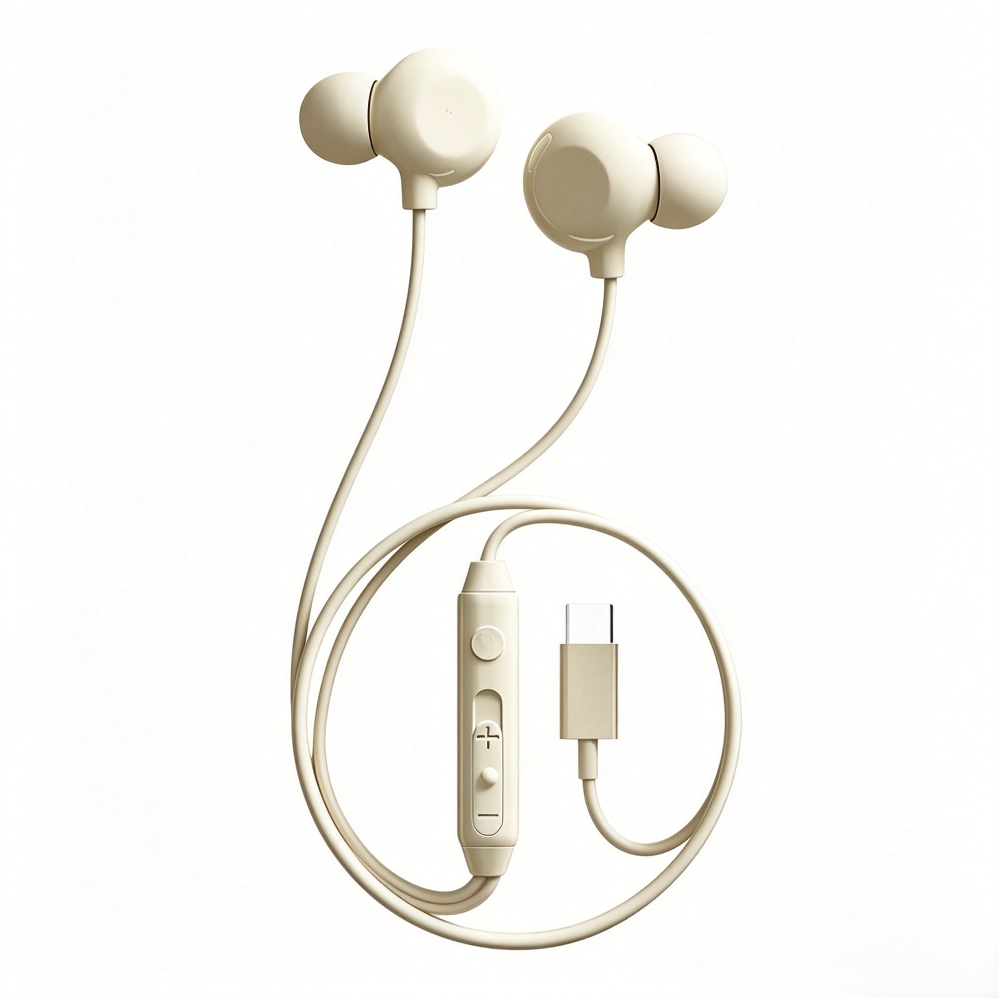 Casti somn cu fir, Anulare activa zgomot, Sunet HiFi, Confortabil, USB-C, Bej