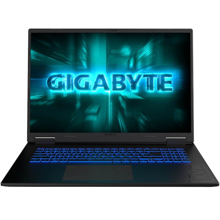 Laptop Gaming GIGABYTE A18 3VH cu procesor AMD Ryzen™ 7 260 pana la 5.10 GHz, 18' WQXGA 165Hz, 16GB RAM, 512GB SSD, GeForce RTX 5060 8GB, No OS, Black Steel
