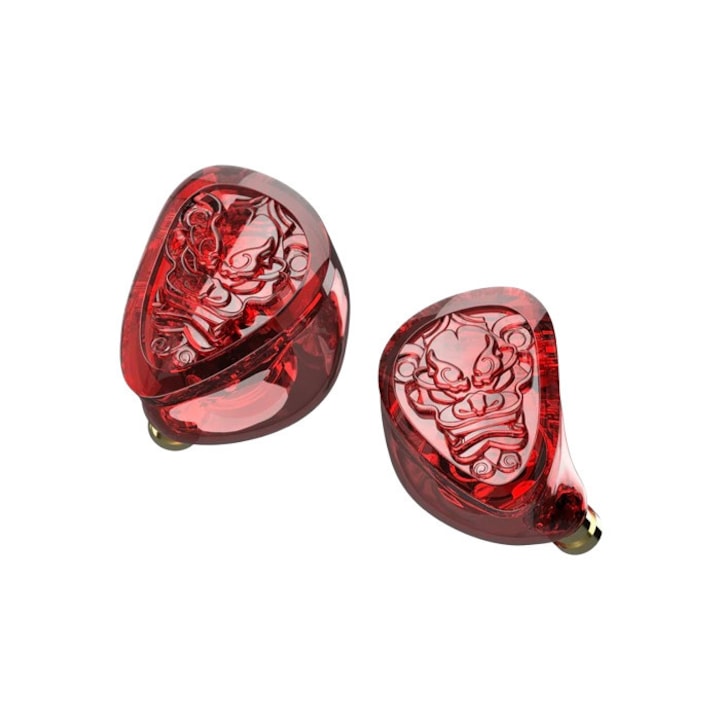 Casti TANGZU Wan'er S.G II Red Lion, Monitor, Gaming IEM, HiFi, Bass version de 10mm Dinamic Driver, Cablu Premium detasabil, Microfon HD Gaming, Rosu