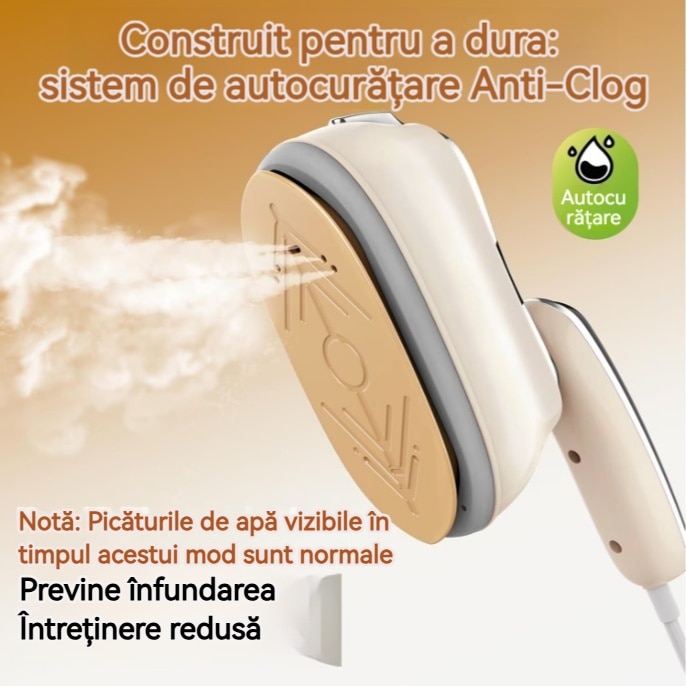 Aparat De Calcat Vertical si Steamer De Calatorie, 1300W, Incalzire Rapida 10 Secunde, Rezervor de 160 ml si incalzire in 10 secunde, 220–230 V, maner rotativ la 180°, 6 moduri, ecran LCD ultra-subtire – perfect pentru acasa si calatorii in intreaga lume，