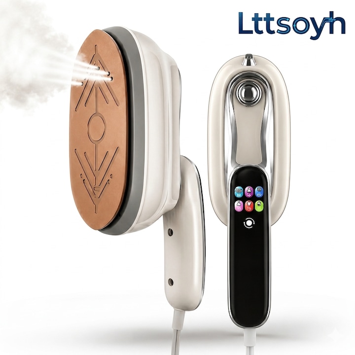 Lttsoyh Fier de calcat portabil cu aburi, 1300 W, debit abur reglabil in 6 trepte (10–20 g/min), functie self-cleaning, incalzire rapida, rezervor 200 ml, calcare verticala si orizontala, pentru acasa si in deplasare