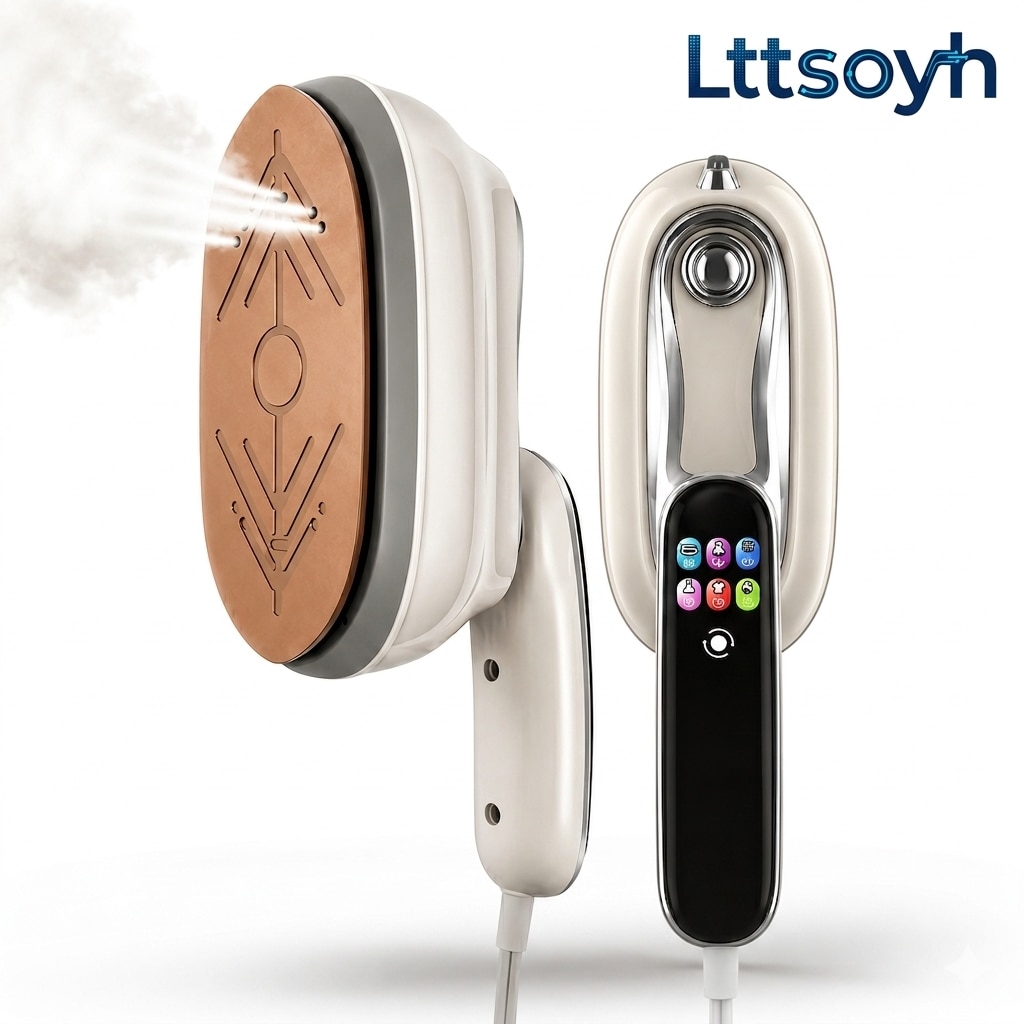 Lttsoyh Fier de calcat portabil cu aburi, 1300 W, debit abur reglabil in 6 trepte (10–20 g/min), functie self-cleaning, incalzire rapida, rezervor 200 ml, calcare verticala si orizontala, pentru acasa si in deplasare