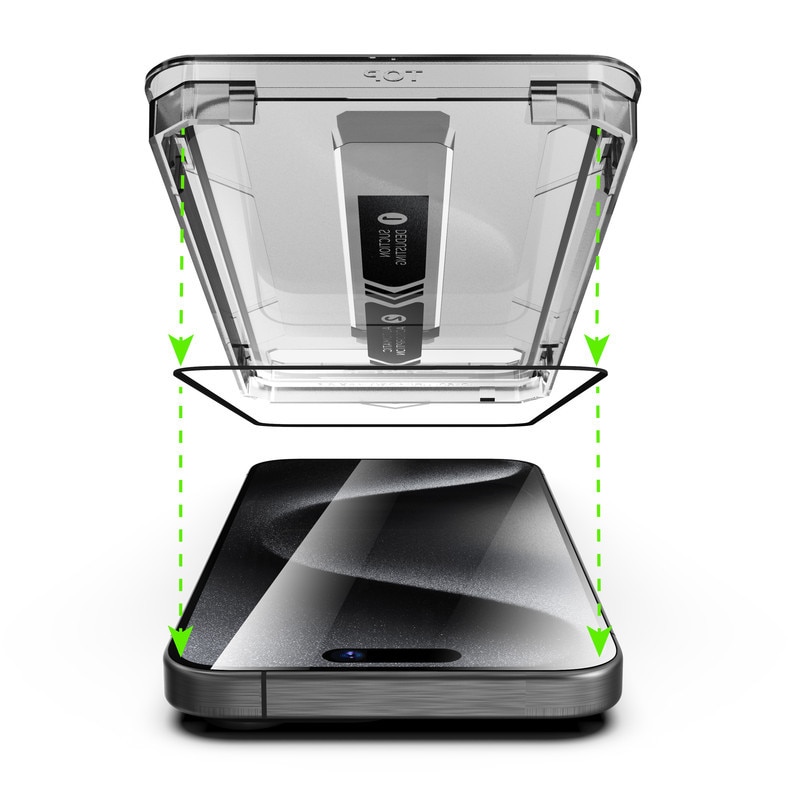 Folie de protectie din sticla temperata, transparenta, pentru iPhone 14 Pro Max, cu kit de aplicare rapida si functie de indepartare automata a prafului, sticla temperata 9H+, claritate Super HD, tratament electronic oleofob si anti-amprente