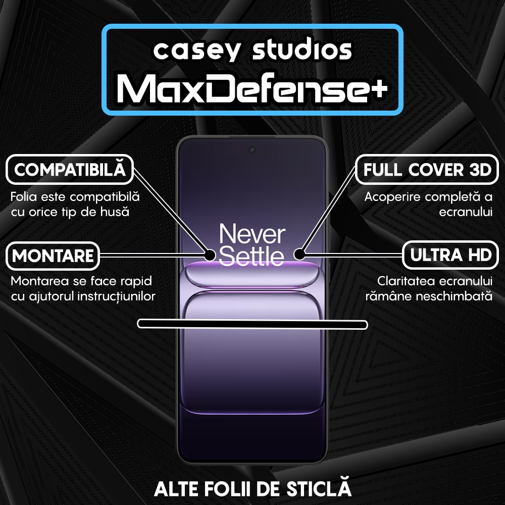 Folie Sticla CASEY STUDIOS™ pentru OnePlus Nord CE5, Full Cover 3D, Full Glue, Duritate Militara, Protectie Profesionala Ecran 3D, Anti Zgarieturi, Margini Negre