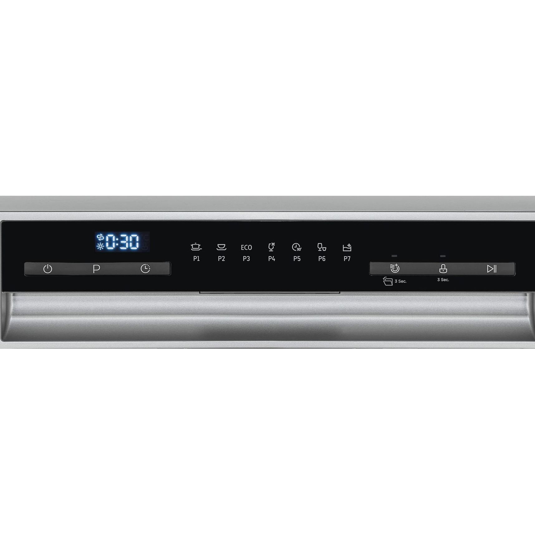 Masina de spalat vase slim Exquisit, undercounter, 6 seturi, latime 55 cm, mod ECO, 7 programe, functie autocuratare, pornire intarziata pana la 24h, panou de control digital, deschidere automata a usii, indicator pentru detergent, Child Lock, alb