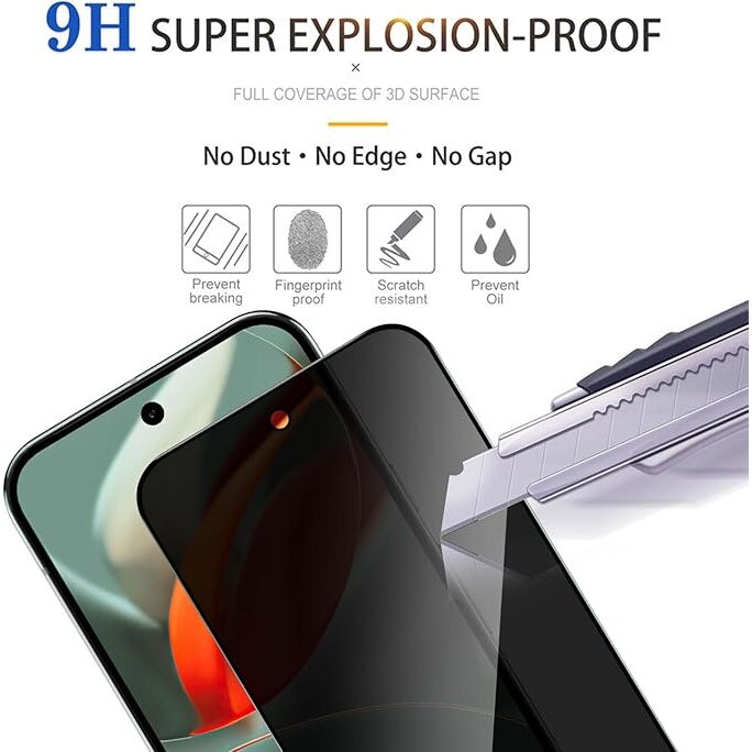 Set 2 Folie Sticla Privacy pentru Google Pixel 9 Pro XL Oein® – Sticla Securizata 9H+, Anti-Spy 28 Grade, Claritate HD, Tratament Oleofob Electronic, Anti-Amprenta, Sensibilitate Touch Avansata