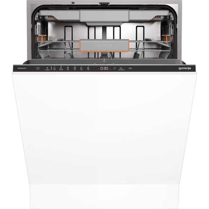 Masina de spalat vase incorporabila Gorenje GV16C, 5 ani garantie, Program automat, Display LED, Program de autocuratare, Alba