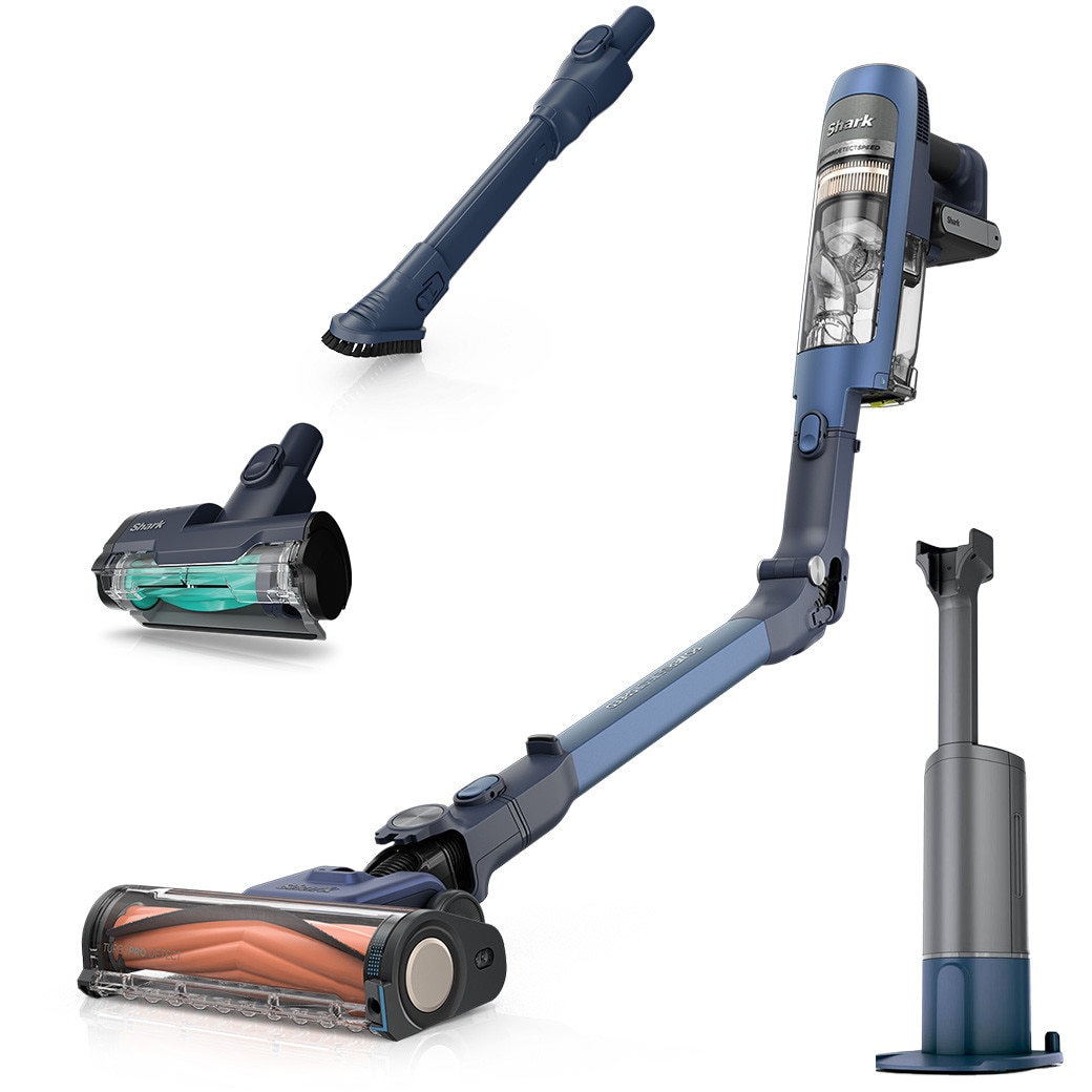 Aspirator vertical fara fir 3in1 Shark IA3241EUT, DetectClean & Empty Pet Flexology, 350W, 18V, autonomie 60 min, statie golire 3in1 Anti-Odour, 0.5L, Dirt/Floor/Edge Detect, DirectionDetect, CleanSense IQ, Anti-Hair Wrap, filtru HEPA, albastru, Shaek