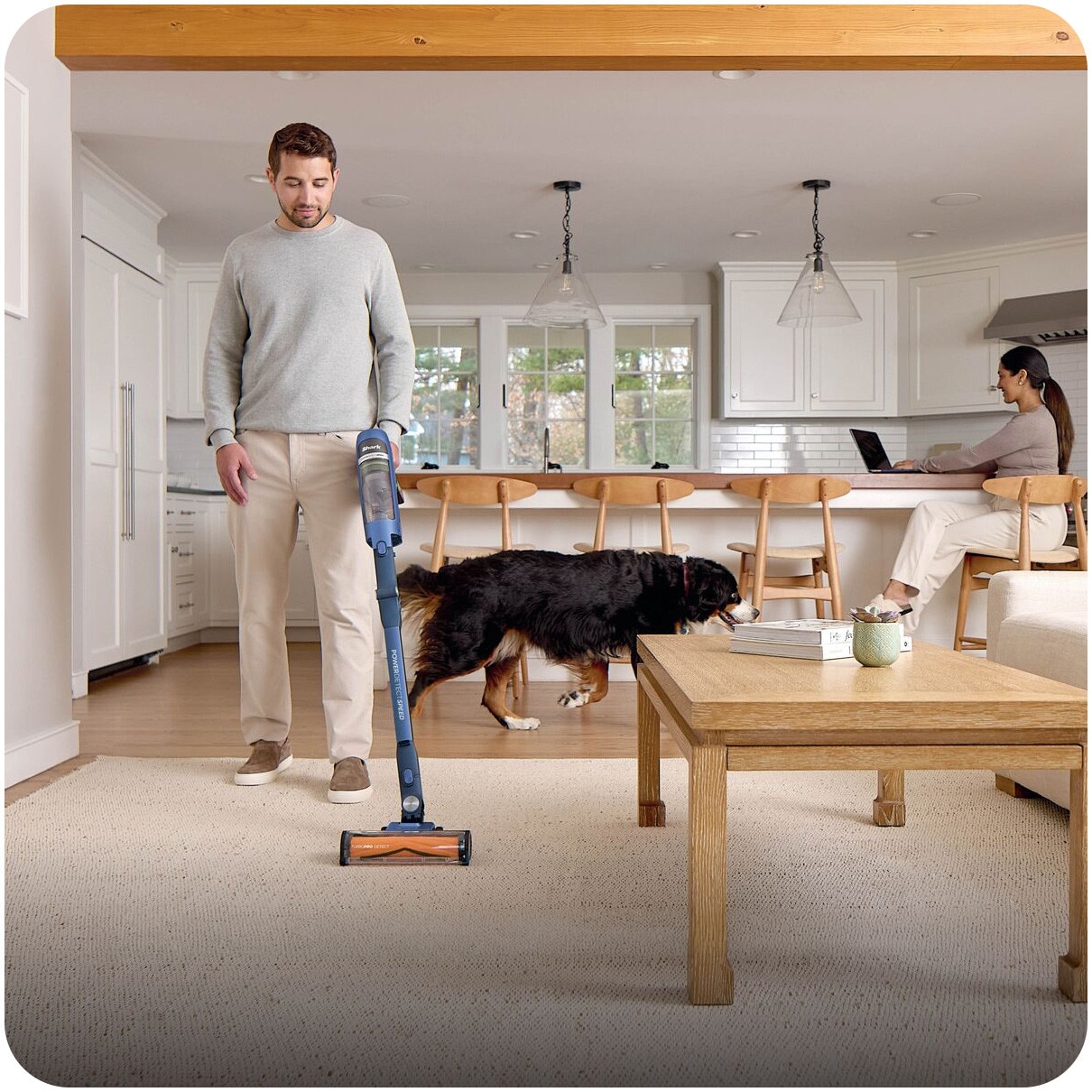 Aspirator vertical fara fir 3in1 Shark IA3241EUT, DetectClean & Empty Pet Flexology, 350W, 18V, autonomie 60 min, statie golire 3in1 Anti-Odour, 0.5L, Dirt/Floor/Edge Detect, DirectionDetect, CleanSense IQ, Anti-Hair Wrap, filtru HEPA, albastru, Shaek