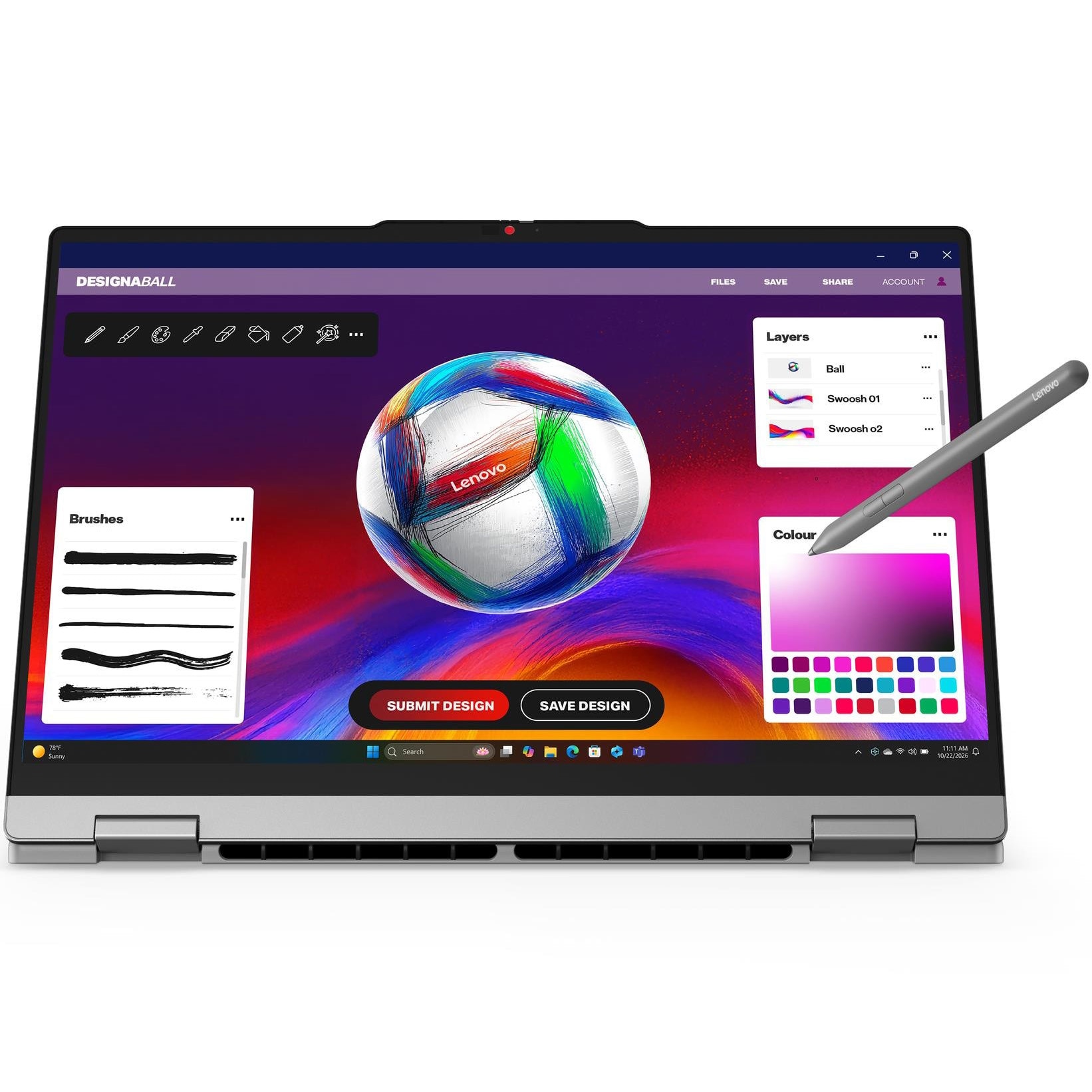 Laptop Lenovo IdeaPad 5 2-in-1 15AGP11 cu procesor AMD Ryzen™ AI 7 445 pana la 4.60 GHz, 15.3" 2.5K , OLED, Touch, 16GB RAM, 1TB SSD, AMD Radeon™ 840M Graphics, No OS, Luna Grey, 3y Courier or Carry-in